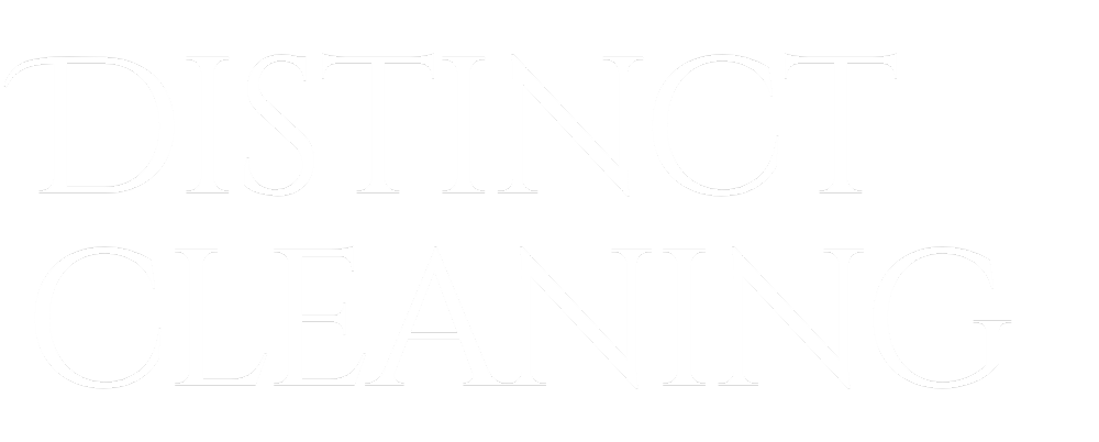 Distinct cleaning temp logo white text, transparent